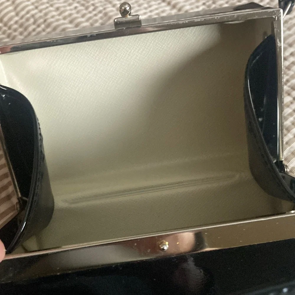 Black patent leather square purse
